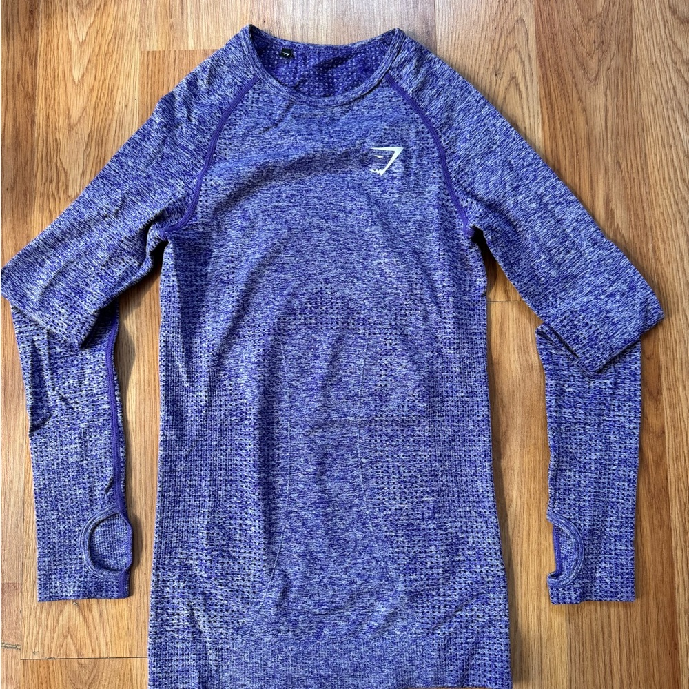 Gymshark Women’s Seamless Long Sleeve Top in Heathered Purple XS